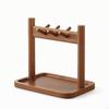 Key Holder with Tray Walnut Valet Hanging Bar Tabletop Wooden Jewelry Stand for Nightstand