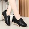 4.5cm Breathable Comfortable Shallow Cutout Soft Leather Shoes Women Loafers 2025 Summer Platform Wedges Shoes for Office Mom
