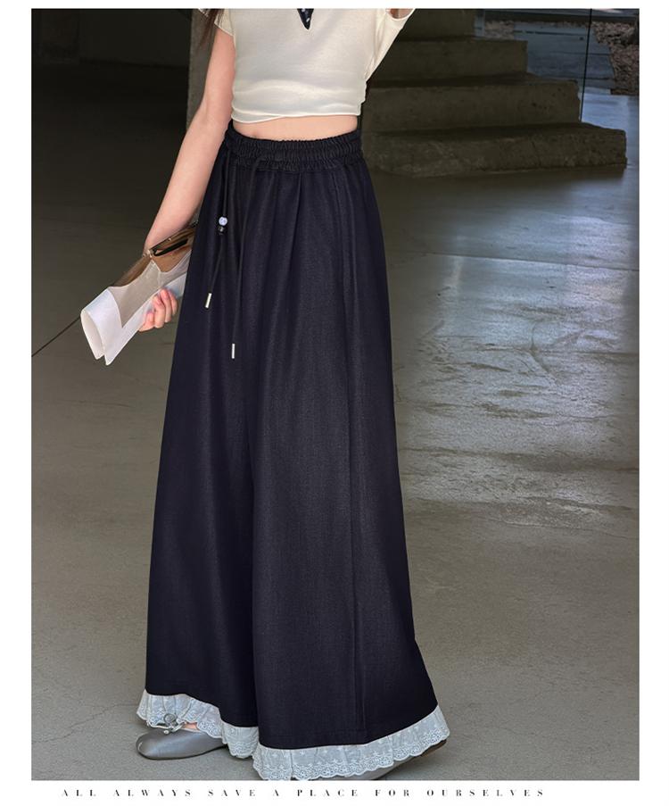 Girls' Summer Thin Wide Leg Pants 2026 New Style Pants, Super Beautiful In Summer, Big Kids' Shake Pants, Stylish Casual Pants