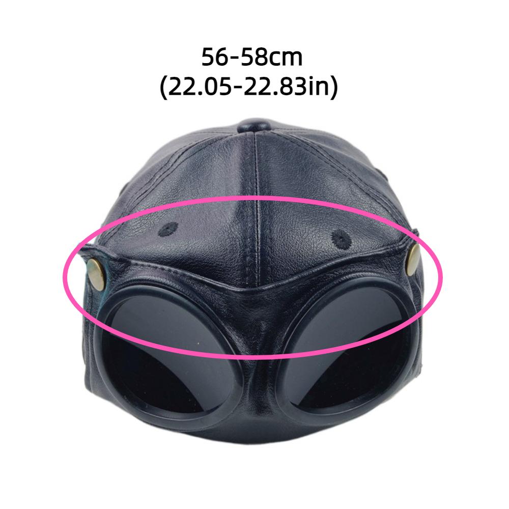 Cappello Occhiali da Sole Semplice in Ecopelle Personalità Streetwear Berretto con Visiera Stile Coreano Bello Cappello Occhiali da Pilota Donna