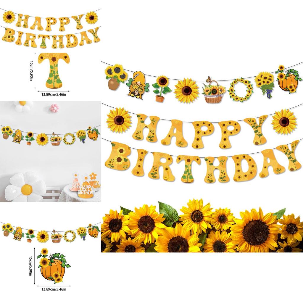 Sunflower Letter Banner For Celebration Decorations With Paper Fabric For Event Planning Use