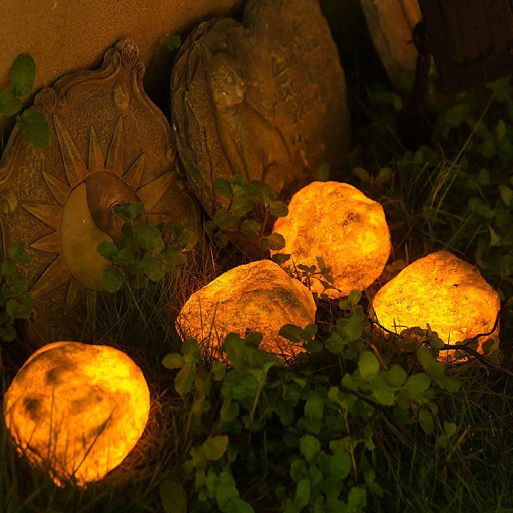 Energy Saving Solar Stone Lamp Auto on/Off Solar Lawn Lamp Waterproof Solar Landscape Light  Patio