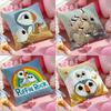 Kwaii Puffin Rock PPreschool Cushion Cover Pattern Printed Pillowcase for Living Room Sofa Cushion Cover  Bedroom Decor