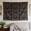 A Stylish Tapestry, Golden Ornamental Pattern On Black.,perfect for Sprucing up Wall Decor in Homes, Dorms and Bedrooms.