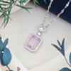 Necklace Women's European and American Fashion Hot Sale Rectangular Round Micro-inlaid Zircon Temperament Collarbone Chain High-end Accessories