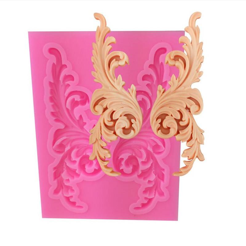 European Vintage Baroque Relief Silicone Fondant Lace Mold Gumpaste Chocolate Clay Candy Moulds Cake Border Decorating Tools