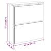 Shoe Cabinet with Mirror 2 Flip Down Compartments Brown Oak Effect 63 x 17 x 67 cm