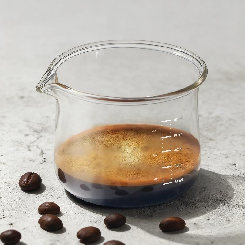 100ML Graduated coffee measuring cup clear glass extraction cup mini coffee cup milk cup coffee mugs wine glass coffee cup