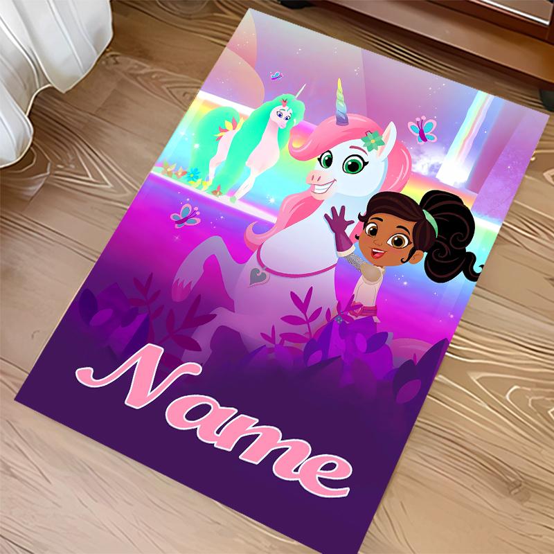 Custom personalization Nella the Princess Knight Print Area Rug - Soft, Washable Non-Slip Indoor Mat,Living Room,Home&Office Decorative Rug