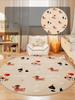 Cartoon Style Bedroom Decor Round Carpet Animal Print Carpets for Living Room Fluffy Soft Children's Floor Mat Thicken Plush Rug