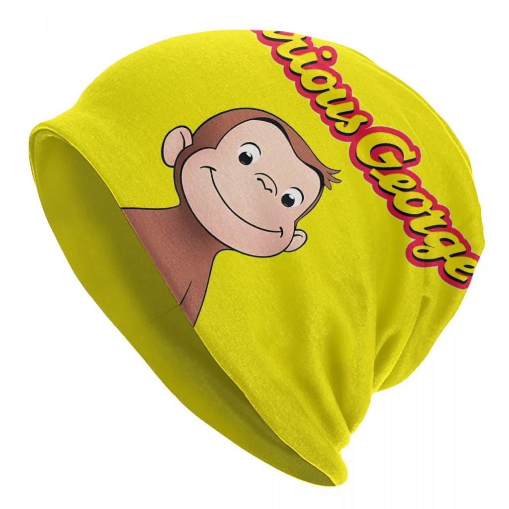 Cartoon Curious George Funny TV Monkey Anime Bonnet Beanie Knitted Hat Fashion Unisex Adult Warm Winter Skullies Beanies Caps