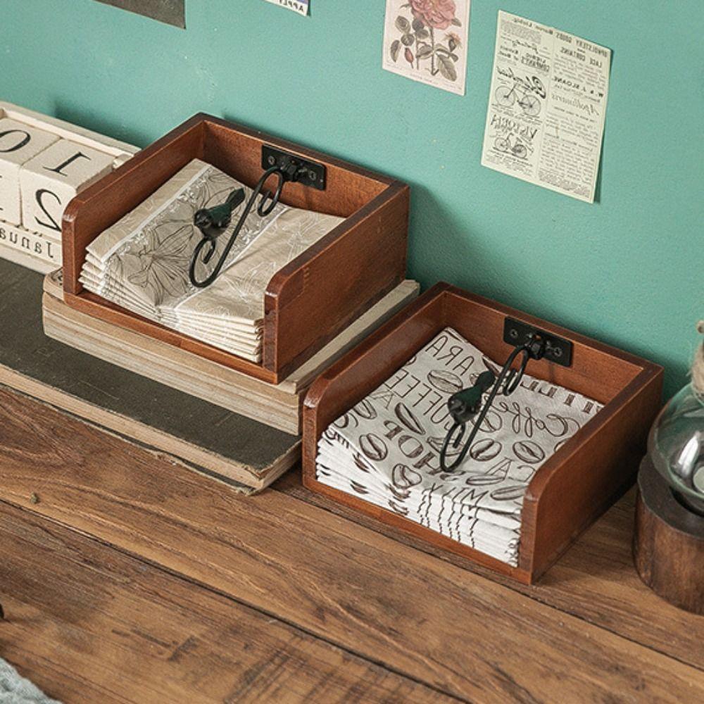 Vogel-Themen-Taschentuchbox Holz-Küchenrollenbox Kreative Schreibtisch-Serviettenbox Wohnzimmer