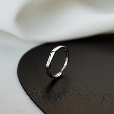S925 Sterlingsilber Damen Offener Bandring, Leichter Luxus, Nischen-Kalter Stil, Schlichtes Design, Zeigefinger.