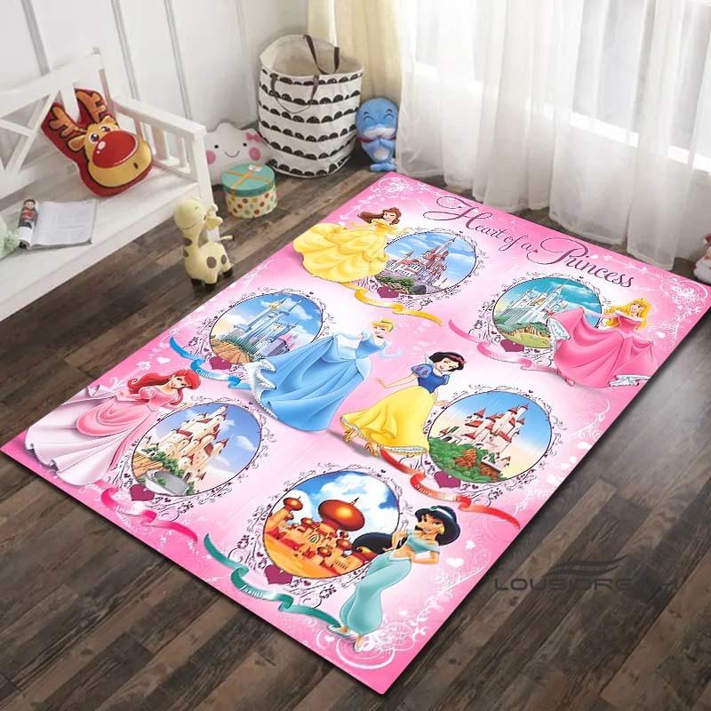 Tappeto con Disegno di Principessa Cartone Animato - Decorazione per Stanza, con disegni di Ariel e La Sirenetta, lavabile in lavatrice e morbido, perfetto per