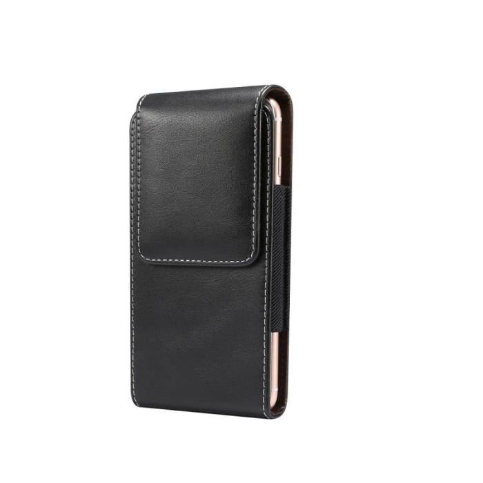 Étui Housse En Cuir Vertical - INTEX - INDIE 6 - Noir - Fermeture Magnétique - Résistant À l'Eau