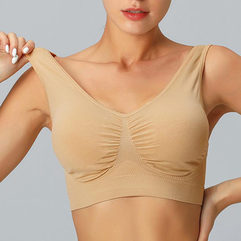 Wireless Sports Bra Plus Size Adjustable Seamless Yoga Bras Women Comfortable Push Up Stretch Vest