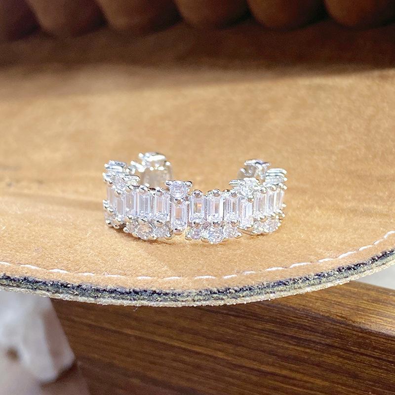 Explosive Ice Diamond Gypsy Star Full Of Diamonds Zir*****Pen Ring Niche Exquisite Light Luxury High-End Ring Woman