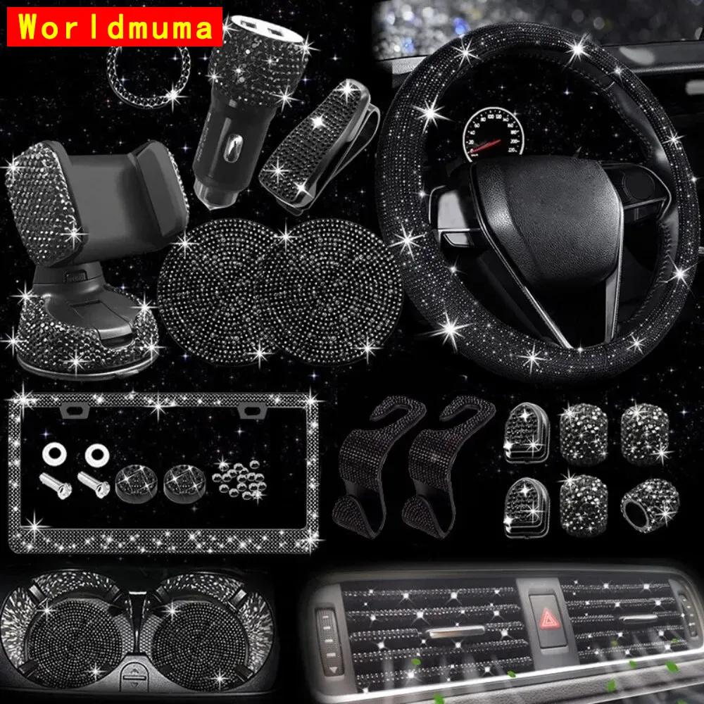 Luxury 27PCS/SET Lady Diamond Car Interior Decoration Gift Box for 4 Seasons General Motors Storage Romatherapy Phone Holder