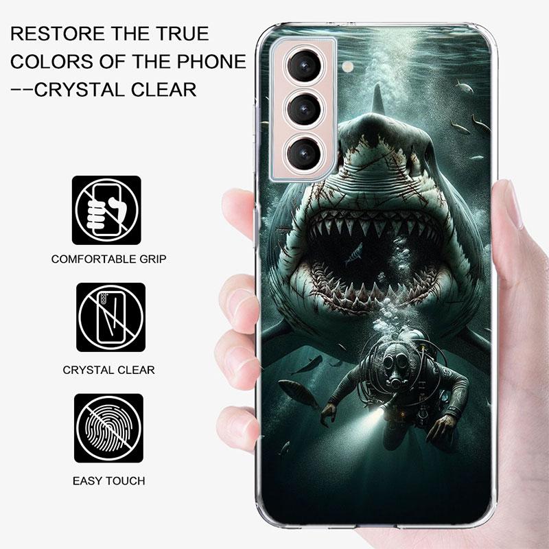The Mouth of the Deep Sea Evil Shark Phone Case For Samsung A16 A26 A36 A56 A17 A15 A25 A35 A55 A14 A24 A34 A54 A04S A05S Galaxy