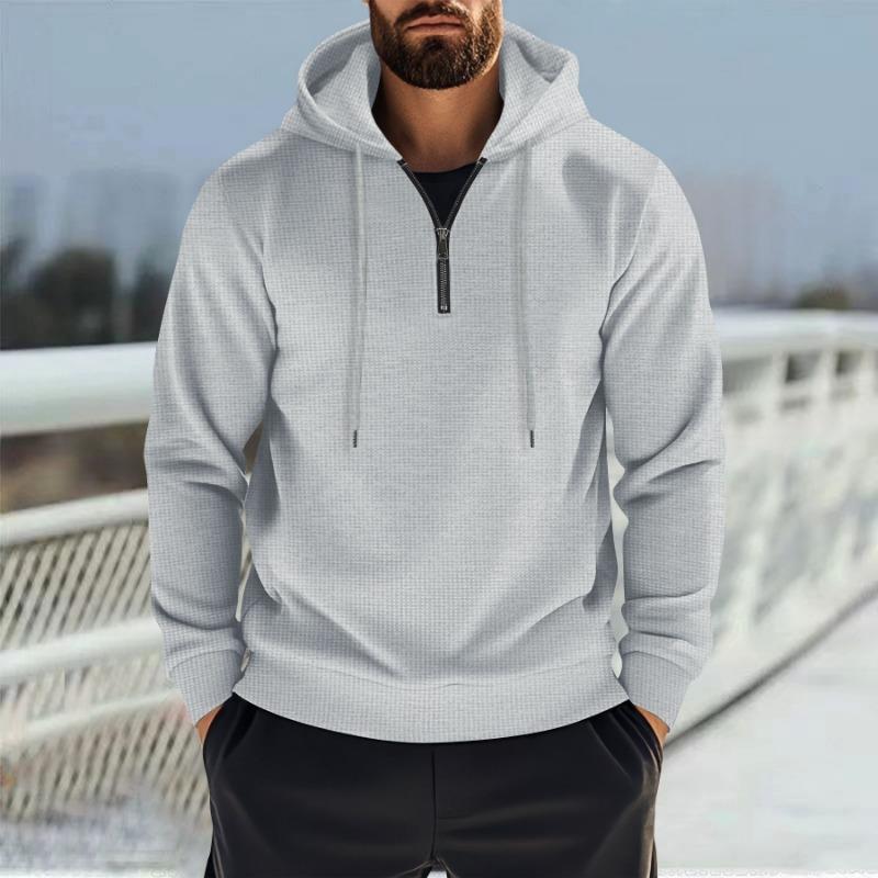 Men's New Spring Half Zipper Hooded Casual Sports Sweatshirt