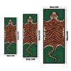 Green Background Tiger Runner Rug Anti Slip Washable Retro Animal Print Long Kitchen Hallway Floor Home Decor