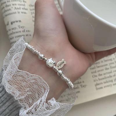 Bracelet d'été léger de luxe Mignon Chaton & Poisson pour Femmes - Exquis Cadeau pour Meilleure Amie, Style Doux pour Étudiants & Couples