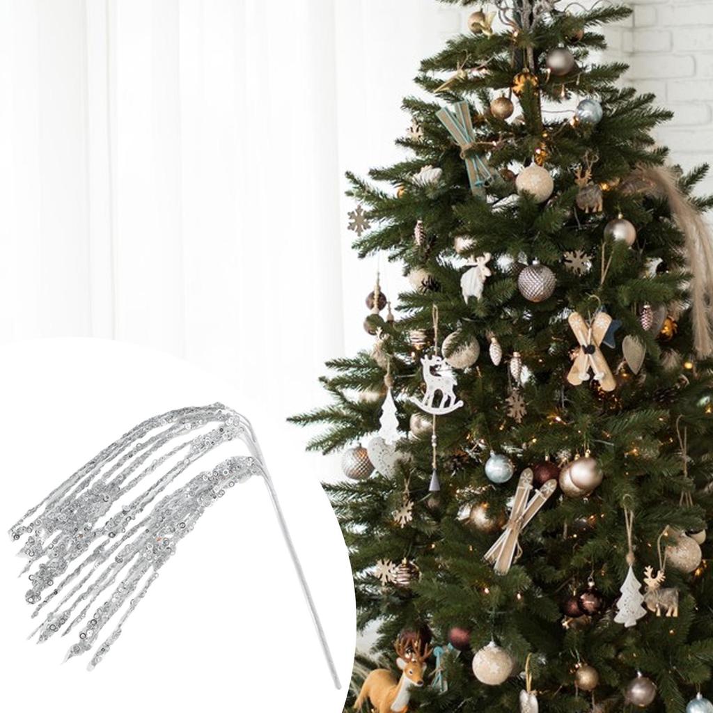 Artificial Glitter Pick Ornament Decorative Sticks Tassel Sparkling Sequins Christmas Glitter Branch Decoration for Hotel
