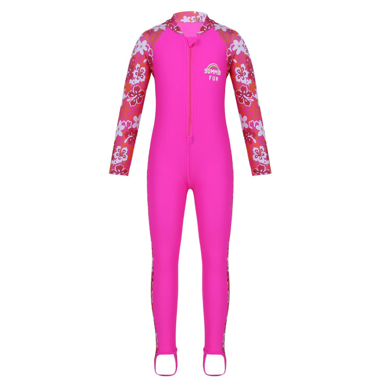 

Детский цельный купальник с длинными рукавами, унисекс, купальник для девочек, купальник Rush Guard, гидрокостюм 2-3 Years розы красного