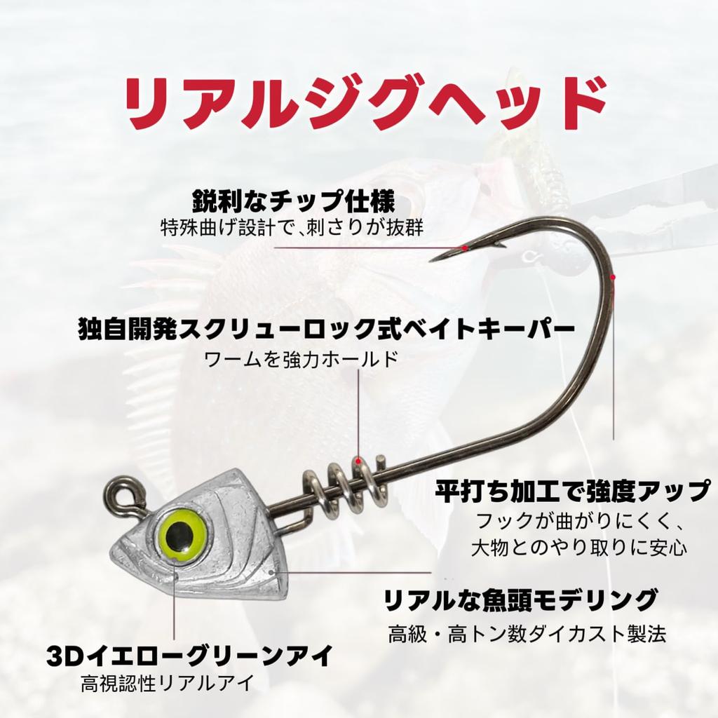 FINNECT Jig Head, 10g, 15 pieces, Compatible with root fish,