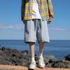 JYL Men's Denim Shorts Japanese  Light Washed Summer Thin Loose Casual Fifth Pants