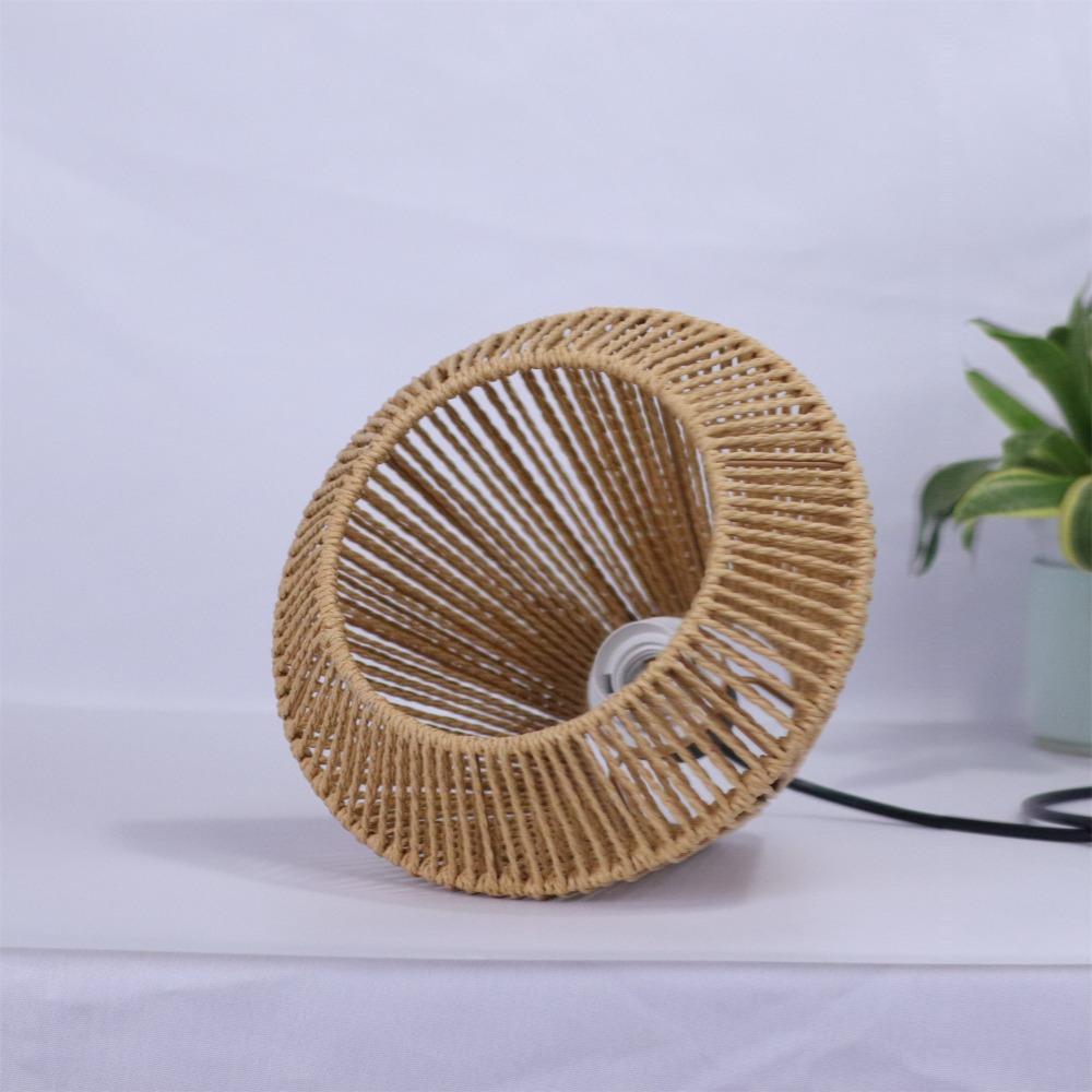 JOYINLED Boho Rattan Chandelier E27 Hand Woven Hemp Rope Hanging Light Vintage Farmhouse Bedroom Living Room Decor Pendant Lamps