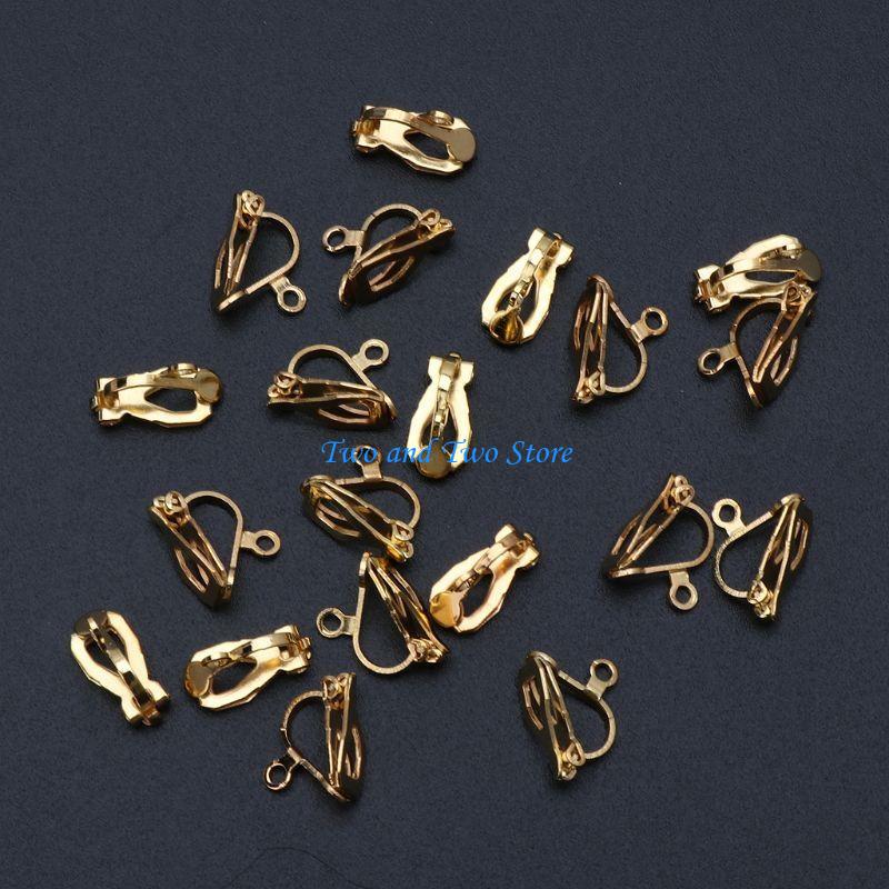 HX6F 20Pcs Clip on Jewelry Findings Replacements for DIY Earring Turn Any Studs