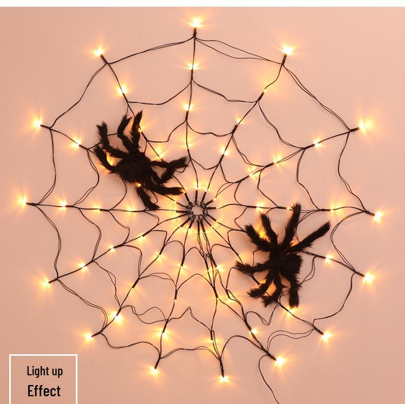 LED Spider Web String Lights - Halloween Room Decor
