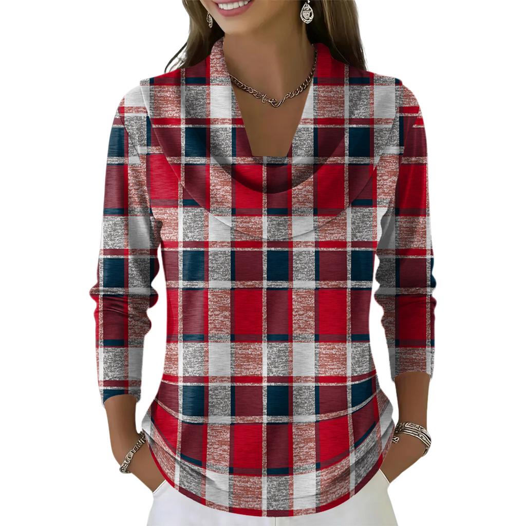 Dámský ležérní a módní svetr s dlouhým rukávem a potiskem, kulatým výstřihem