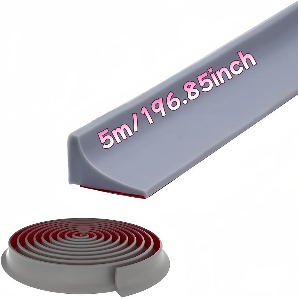 1PC Self-Adhesive Silicone Water Retaining Strip, Bathroom Water Stopper, Bendable Door Bottom Sealing Strip, Shower Dam Barrier