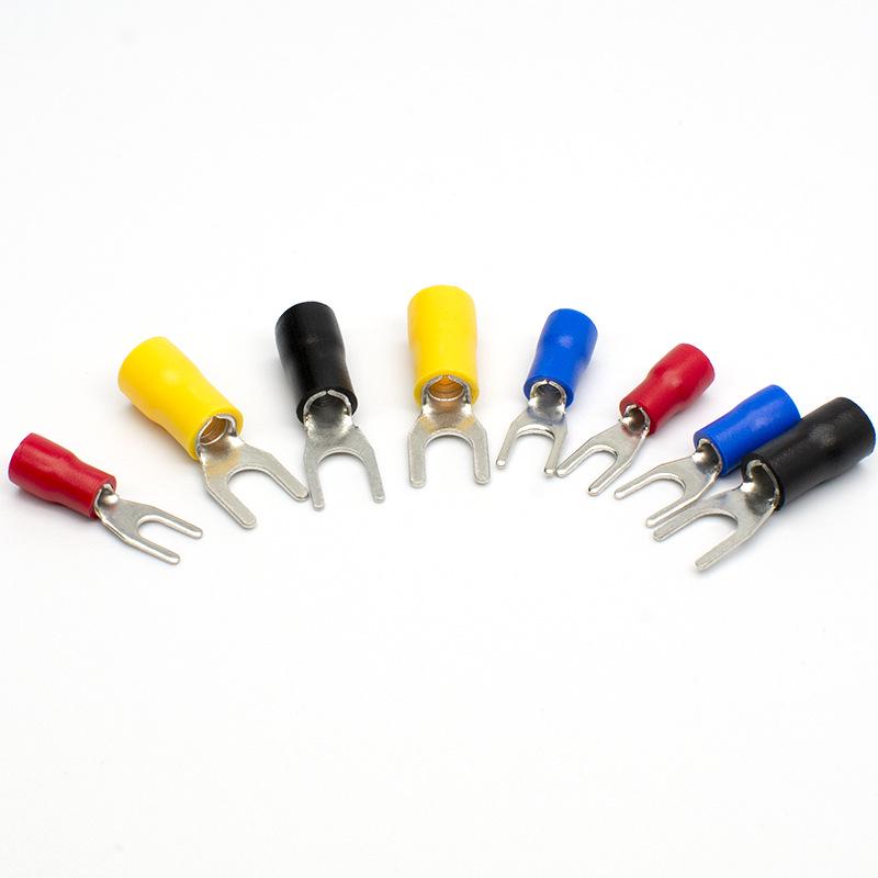 SV2-8 European Brass Copper Fork Pre-insulated Terminal Connector, 1000 pcs