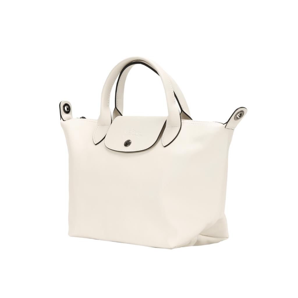 Longchamp Le Pliage Xtra 25 Button Zipper Closure Leather Dumpling Shoulder Tote Bag Small Women Bags White 1512987037