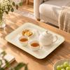 Tea Tray Lightweight Rectangular Resin with Raised Lip Versatile