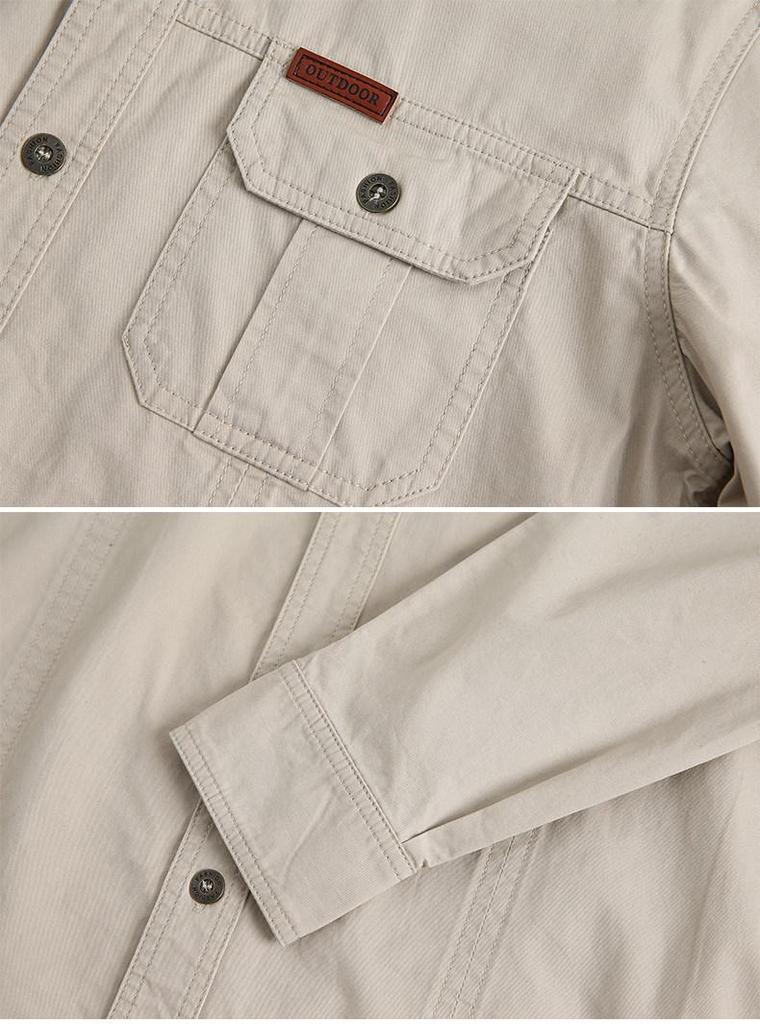 Men's Plus Size Casual Long-Sleeve Cotton Shirt - Spring/Autumn 2026 Collection