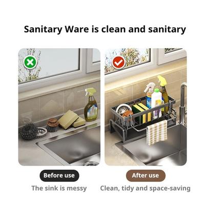 Dish Drying Rack for Kitchen Sink Draining Rack with Tilted Water Tray Space-Saving Dish Rack Organizer for Countertop Storage Utensil Holder