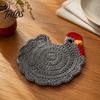 Creative Cartoon Mug Rugs Handmade Crochet Hen Coasters for Drinks, Cute Yarn Cup Mats, Heat Non Slip Drink Resistant Absorbent Table Pads Coffee Tea