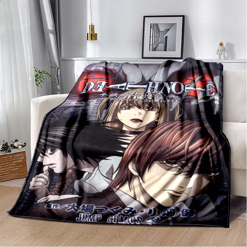 Death Notes Anime Manga Print Flannel Blanket Ultra Soft Warm Throw For Bedroom Living Room Indoor Home Decor Holiday Gift