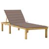 Taupe Lounge Chair In Impregnated Pine Wood - vidaXL - Adjustable - Weatherproof