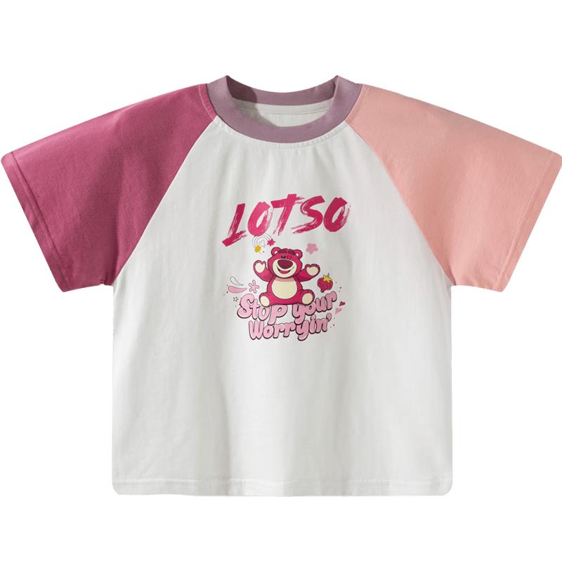 Disney Girls  Summer Cotton Cartoon Print Raglan T-Shirt 170/88A