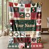 Weihnachts-Bettdecke mit individuellem Namen, Flanell, warm, gemütlich, Überwurf, Heimdekoration, Weihnachtsgeschenk