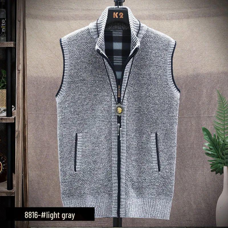 

Мужская куртка с капюшоном на флисовой подкладке: Теплый вязаный кардиган на осень и зиму, свободного кроя, свитер большого размера M (100-120 jin)