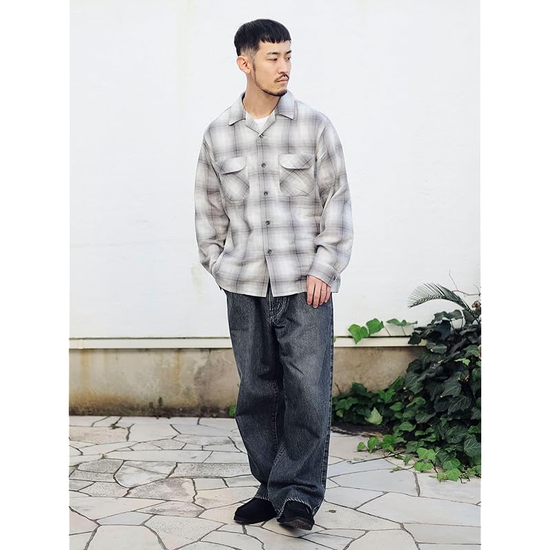 [Beaming Life Store by BEAMS] L/S Shirt [Special Order] PENDLETON Check Open Collar Shirt Men's GREY M_92110387964