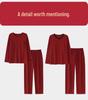 Tencel Lyocell Red Zodiac Couple Pajamas Set - Long Sleeve and Pants for Spring & Autumn
