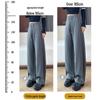 Women's High-Waist Dark Gray Sweatpants - Slim Fit, Wide Leg Sports Pants for Autumn 2025