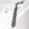 Retro Brown Coffee Striped Tie - Green Hand-Made Accessory for Women & Men, Ideal for Casual or Japanese College Style